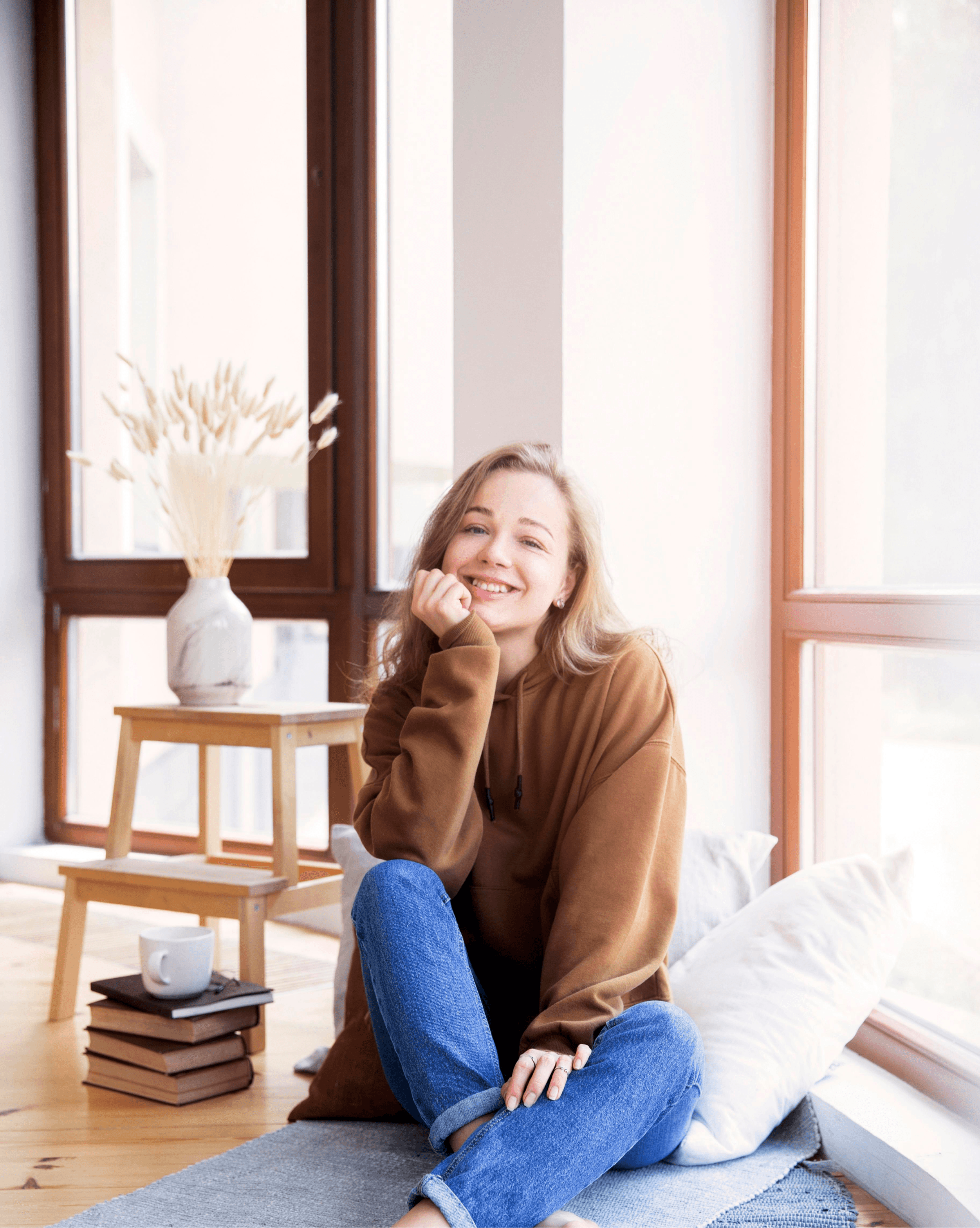 Young woman moved into new home